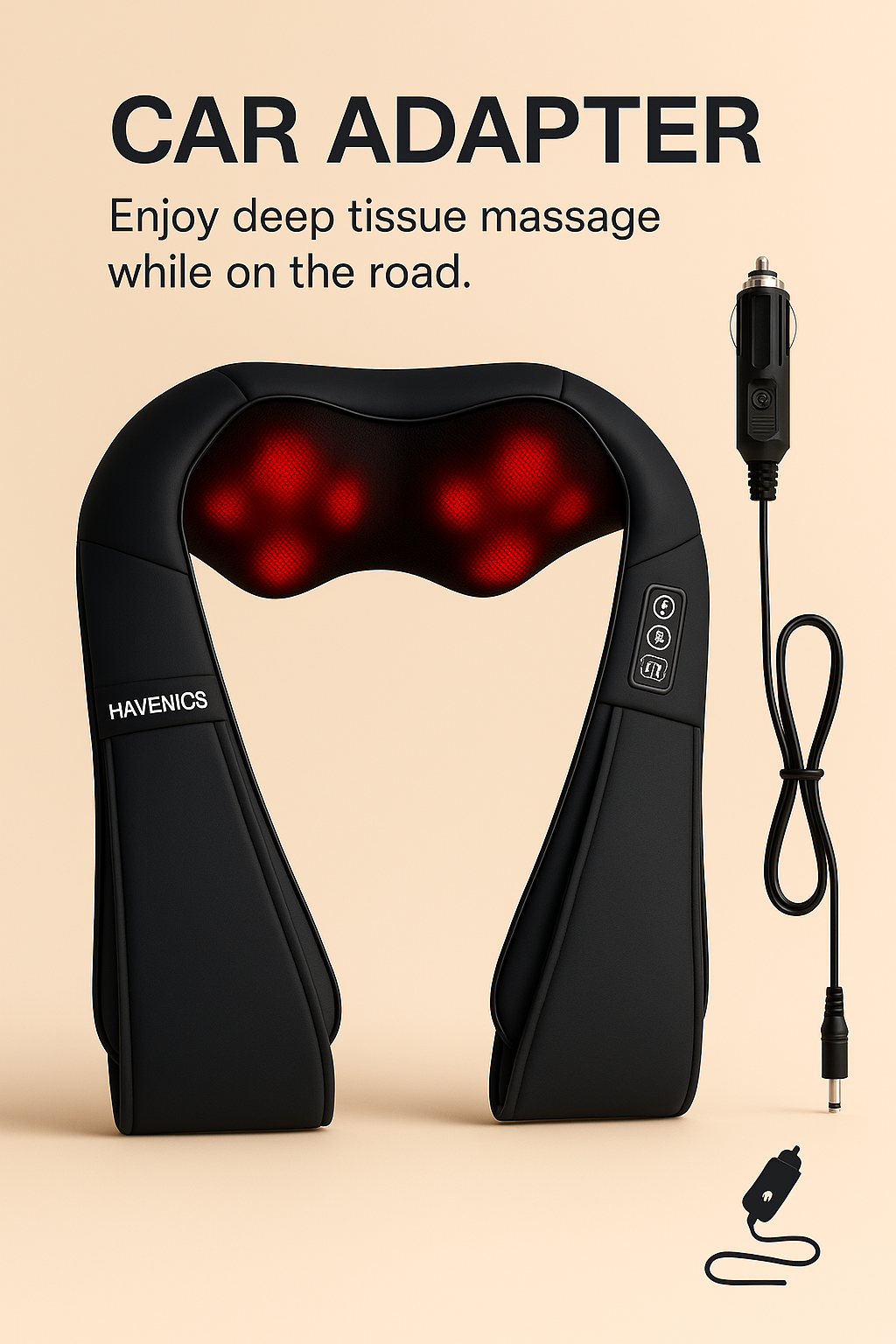 Havenics™ Quad Relief Shiatsu Neck and Shoulder Massager With Heat